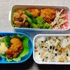 今日の親子弁当と習字セット