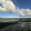 空と雲と　田んぼの水面