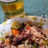 ホタルイカのパエリアとスペインの白