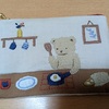 クマさんの刺しゅうポーチ