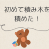 初めて積み木を積めた...！