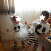 簡単！3時間で作る３歳児と１歳児のハロウィンのおばけ仮装