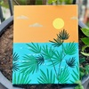 *最近描いたアクリル画たち【海×空×太陽】ボタニカル植物の組み合わせ*