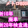 更新から10年の車両が廃車、20年は検査通過!? メトロ8000系の不思議？廃車順