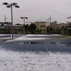 雪もやみ、雨に変わってもテニスコートは。。。