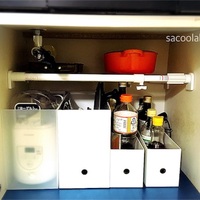 観音開きのキッチン収納 コマンドタブのフックを使って取り出しやすい収納に Sakurasaku