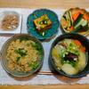 筑前煮のおじや。野菜味噌汁