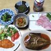 妻が朝市で買ってきた魚料理などが並びました‥