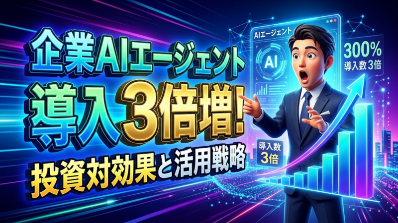 企業AIエージェント導入が3倍増！最新の投資対効果と具体的な活用戦略を徹底解説