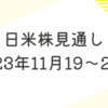 【2023/11/19】日米相場の週間見通し　日米ともに23日が祝日で市場エネルギーの低下が予想される 先週の上昇ムードが継続し、年末高ラリー期待が高まるか 