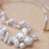 白いガラスのビーズクロッシェネックレス [beads factory]