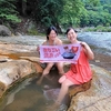 塩原温泉郷の共同湯「岩の湯」のお湯で出来た野湯♪