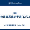 今週の出資馬出走予定(12/23-24)