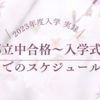 都立中合格～入学式までのスケジュール【2023年度入学】【実録】【最終更新日2023/4/28】