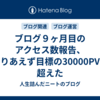 ブログ９ヶ月目のアクセス数報告、とりあえず目標の30000PVは超えた