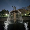 夜のカナ―ルの噴水