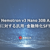 NVIDIA Nemotron 3 Nano 30B A3B Base に対する汎用・金融特化SFT
