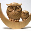 巨大な、三日月とフクロウ　（No.457）