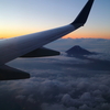 夕日と富士山