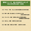 野球ニュース　個人的注目ランキング　2021年5月24日～30日